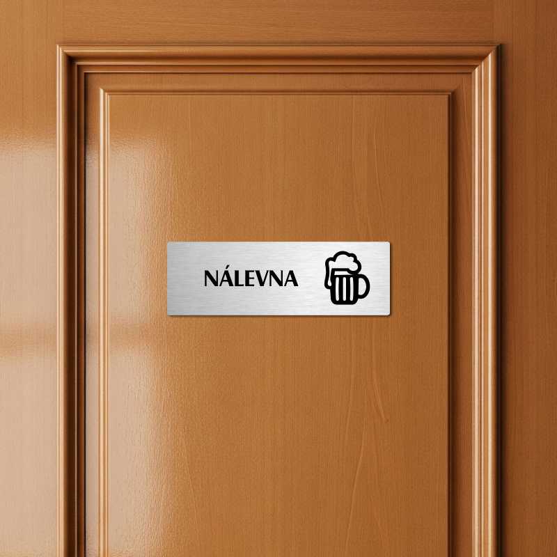 Nálevna, 240x79mm, stříbrná popiska s dvojtým rámečkem